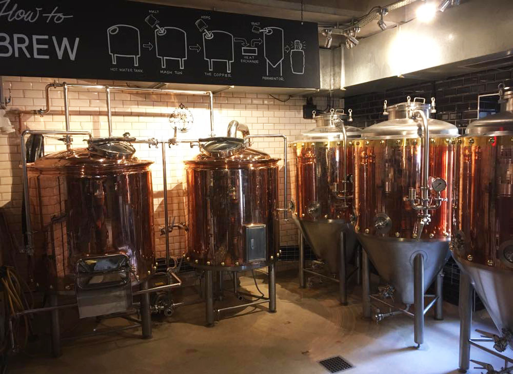 Équipement de brasserie en cuivre, fermenteur de bière en cuivre, cuve de fermentation de bière conique