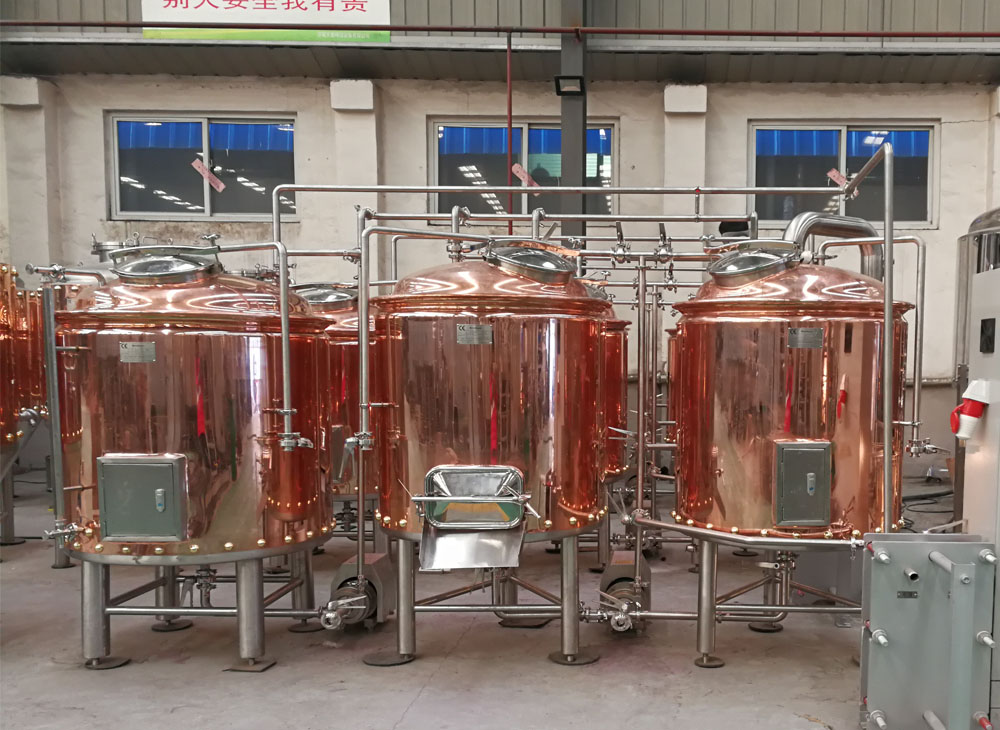 Équipement de brasserie en cuivre, fermenteur de bière en cuivre, cuve de fermentation de bière conique