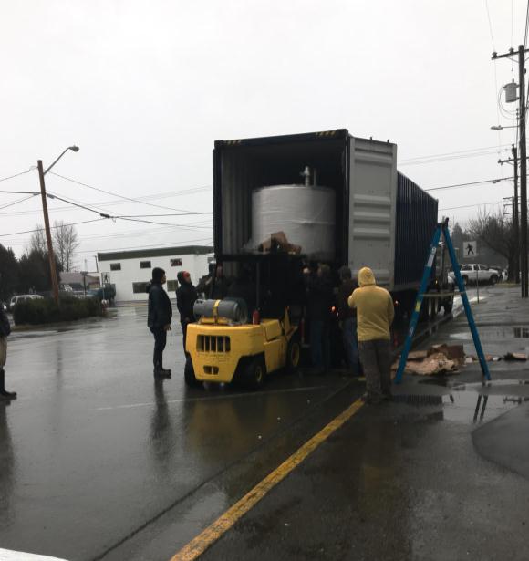 fermenter tank unloading container