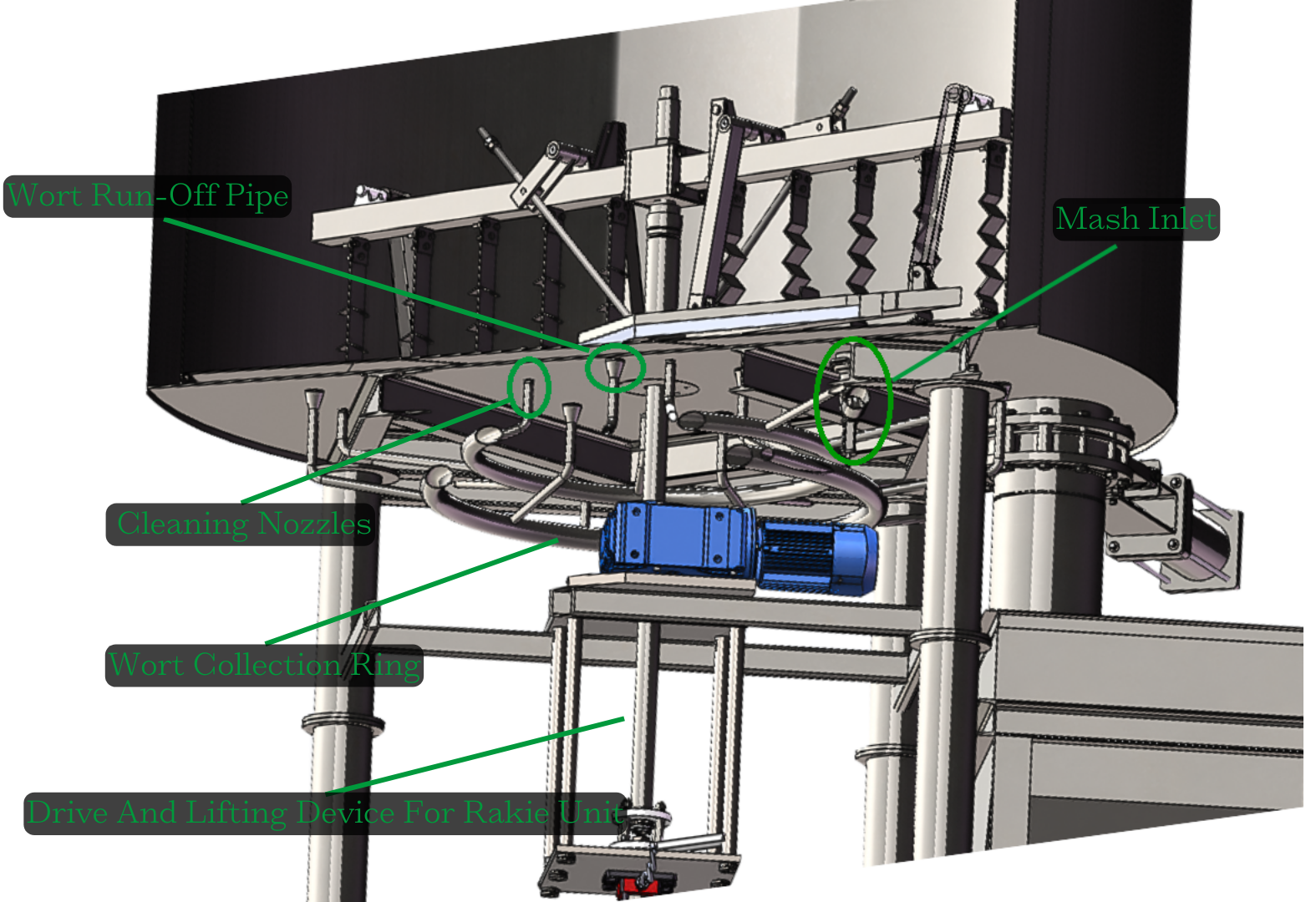 Lauter Tun design bottom view