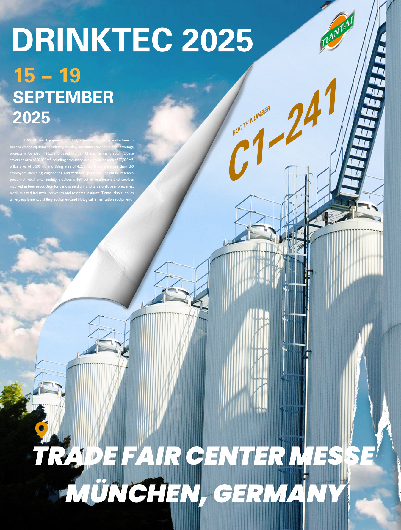 Tiantai Brewtech At Drinktec 2025 Tiantai Beer Brewing Brewery Equipment